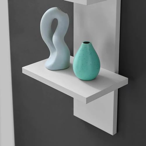 home stuff 5 Tier Wall Shelves, Vertical Column Shelf, Wood Wall Storage Shelf, Modern Wall Shelves for Bedrooms, Living Rooms, Home Decor Organizer, 6\" X 5. 5\" X 30\" (1, White)