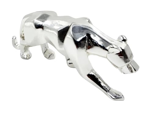 Image of ARNAVIRA 999 Silver Plated Panther Statue for office & Home Decor, Gifting Showpiece, office Desk Decor (999 Silver, Panther)