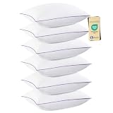 JOLLYVOGUE Pillows King Size Set of 6, Firm Supportive Bed Pillows with Oeko-Tex Certified Down Alternative Fill, Luxury Fluffy Hotel Quality for Stomach, Back, and Side Sleepers, White
