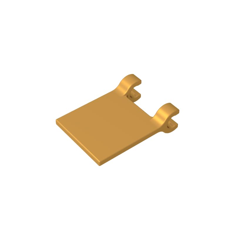 2335 Ornaments Flag 2x2 Square [Thin Clips] 50 Pieces GDS-1406 Compatible with Lego Building Blocks Color:Pearl Gold