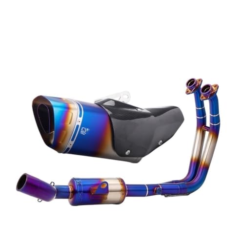 Tuyau silencieux d'échappement moto GSX-8S et GSX-8R en acier inoxydable bleu 51mm