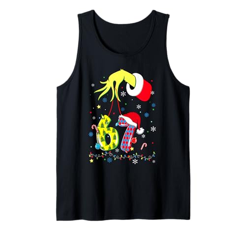 Six Seven 6 7 Gen Z Alpha Meme Slang Merry Christmas Holiday Tank Top