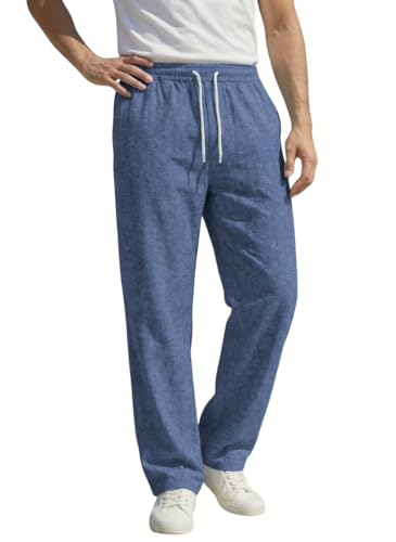 Image of INDICLUB Men's Track Pants with Side Stripe, Drawstring Waist, Straight Leg