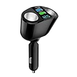 Car Cigarette Lighter Adapter 12V/24V, Dual USB-C PD & USB-A QC3.0 Super Fast Charger, 360° Rotating Car Lighter Adapter, Multi-Socket Splitter with LED Voltmeter for Phone Tablet GPS Dashcam
