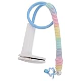 DIKACA Soporte de Mesa Ajustable para Perchas de Pájaros, Plataforma de Juego Portátil Azul para Entrenamiento de Loros, Soporte Interactivo para Pájaros Pequeños y Grandes, Adecuado para