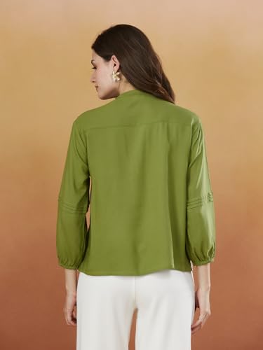 Image of J TURRITOPSIS Women's Rayon Stylish Embroidered Shirt