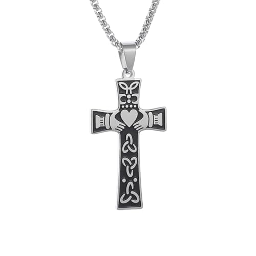 Collier nœud celtique Trinité pour homme et femme | Amulette irlandaise en cœur