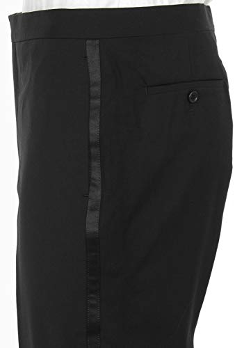 New Mens 5 Piece (5pc) Complete Single Breasted Black Tuxedo Suit, 44 Regular3