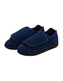 Women’s Double-Extra Wide Easy Closure Slipper for Seniors - Navy/Black 9