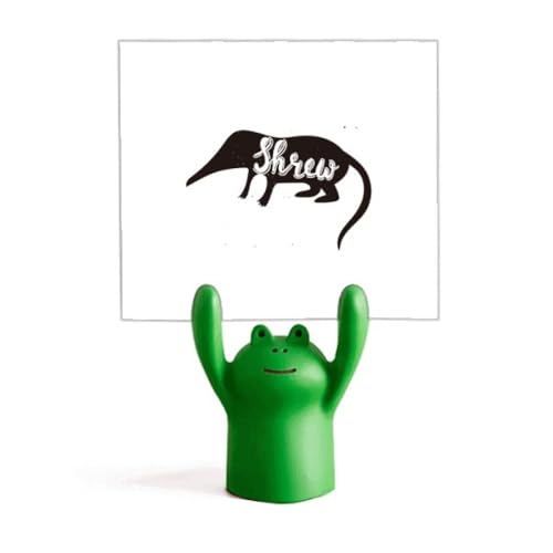 Support mémo grenouille dessin animé noir et blanc pour bureau