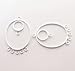 8 Pcs 44X29mm Bali Chandelier Earring Finding Sterling Silver Plated