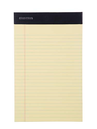 Image of Mintra Office Canary Legal Pads - With Micro-perforated sheets, Smooth-lined paper, Ideal for Office Tasks, Assignments or Notes, Meetings, and Journaling, 6 pack Narrow Ruled, Basic Pad, 5 inchx8 inch