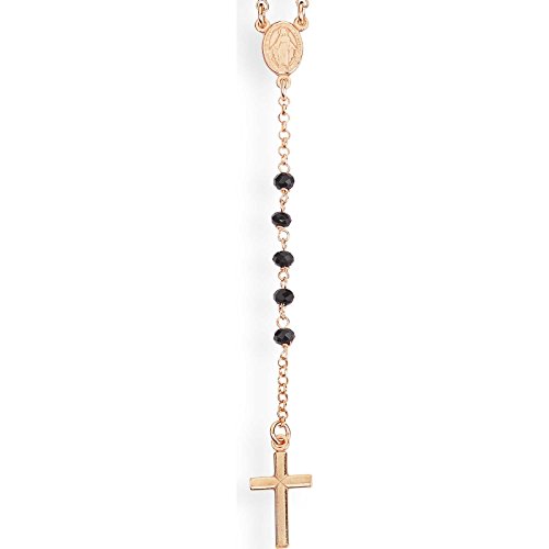 AMEN COLGANTE PARA MUJER, DISEÑO DE ROSARIO CLÁSICO ROSè COLLEZ. ROSARIUM CRORN4 PAÑALES, COLOR NEGRO