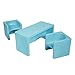 ECR4Kids Cyan Blue Tri-Me Multipurpose Table and Chairs 3-Piece Set