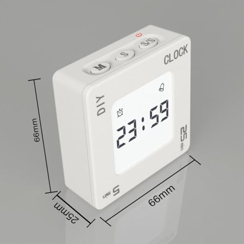 Temporizador portátil de plástico blanco sin batería pack de 2 unidades para evitar despistes en cocina 5