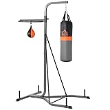 HOMCOM 2-in-1 Boxsackständer Max. Tragkraft 100 kg 20kg Boxsack Schwarz