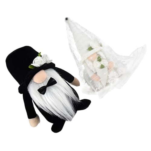 Gnome de mariage en peluche (lot de 2) - Nains de décoration de table