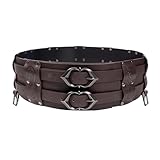 SUMGOGO Retro Waist Belt Medieval Viking Leather Waist Armor Knight Wide Corset Belt Renaissance Halloween Cosplay Costume (Brown B)