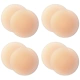 (4 Paar) PREMIUM Nippelpads für Damen - Ultradünne Nipple Cover , Brustwarzen Abdeckungen, Unsichtbar, Selbstklebend, Atmungsaktiv, Waschbar und Wiederverwendbare Nippelabdeckung zu jedem Anlass [8cm]