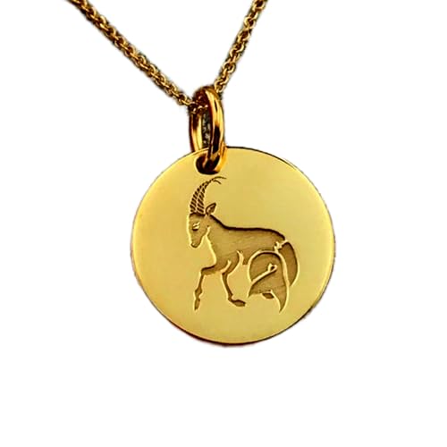 Collier signe du zodiaque en argent 925 et pendentif doré 22 mm