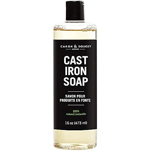 CARON & DOUCET - Cast Iron Cleaning Soap | 100% Plant-Based Castile & Coconut Oil Soap | Best for Cleaning, Restoring, Removing Rust and Care Before Seasoning.