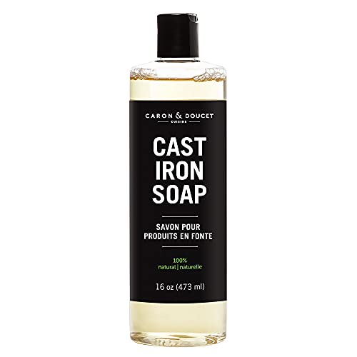 CARON & DOUCET - Cast Iron Cleaning Soap | 100% Plant-Based Castile & Coconut Oil Soap | Best for Cleaning Restoring Removing Rust and Care Before Seasoning.