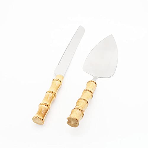 Juego de cuchillos rústicos para tartas de boda, juego de servidores de acero inoxidable, boda, fiesta, Acción de Gracias, Navidad