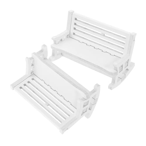 SUPVOX 2piezas Adornos De Mini Mecedoras Sillas Pequeñas Vintage De Madera Muebles para Casa De Muñecas Decoración Exquisita para Escritorio Manualidades y Coleccionismo