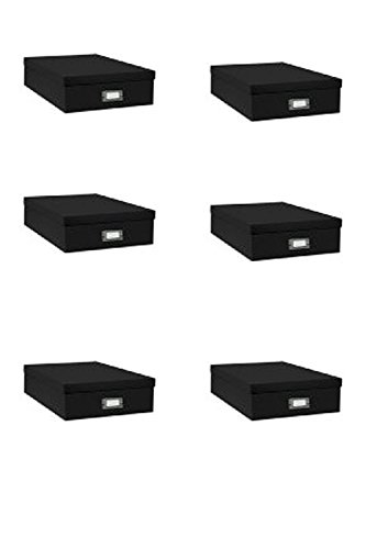 Pioneer Jumbo Scrapbook Storage Box, Black, 14.75 Inch X 13 Inch X 3.75 Inch,6-Pack