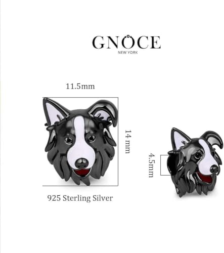 Image of GNOCE Pet Dog Bowl Bead Charm For Women, S925 Sterling Silver Bead Charm NecklaceBracelet for Her, Jewelry Gift
