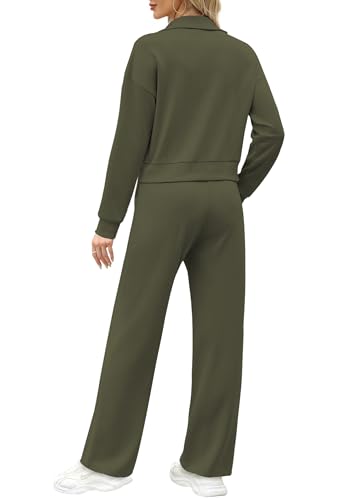 Image of XIEERDUO Lounge Sets for Women 2025 Sweatsuit 2 Piece Outfits Sweatshirt Wide Leg Sweatpant Tracksuit Matching Set