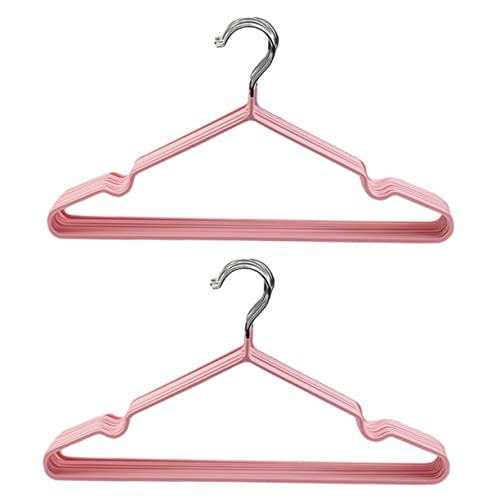 Happyyami Stainless Steel Clothes Hanger Set 10pcs Drying Rack Non-Slip Hooks for Coats Shirts Dresses Home Supplies