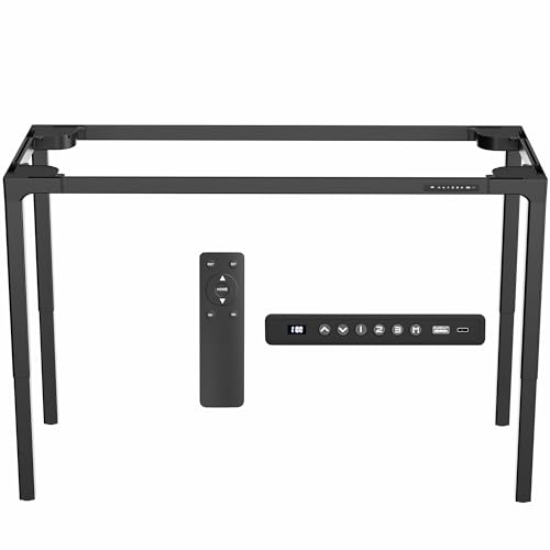 VIVO Premium Electric 4-Leg Quad Motor Standing Desk Frame for 71 x 30 inch Table Tops, Memory Controller, Frame Only, Black, DESK-F10B