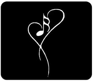 HEART NOTE TATTOO decal 5027 Personalize your car, truck, window, guitar, case, wall. Great gift for music loverss (8" x 8", White)