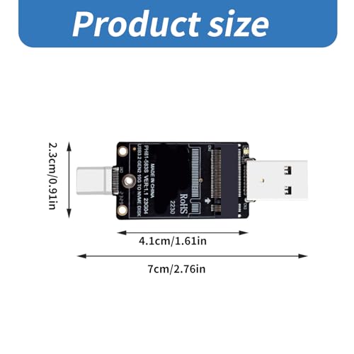 Adaptador USB a USB C States Disk con chip JMS583 10Gbps miniatura 5