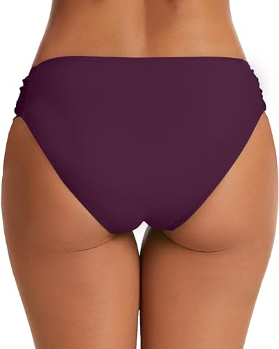 Image of Women's Bathing Suit Bottoms Full Coverage Ruched Bikini Tankini Bottom Swimsuit Brief