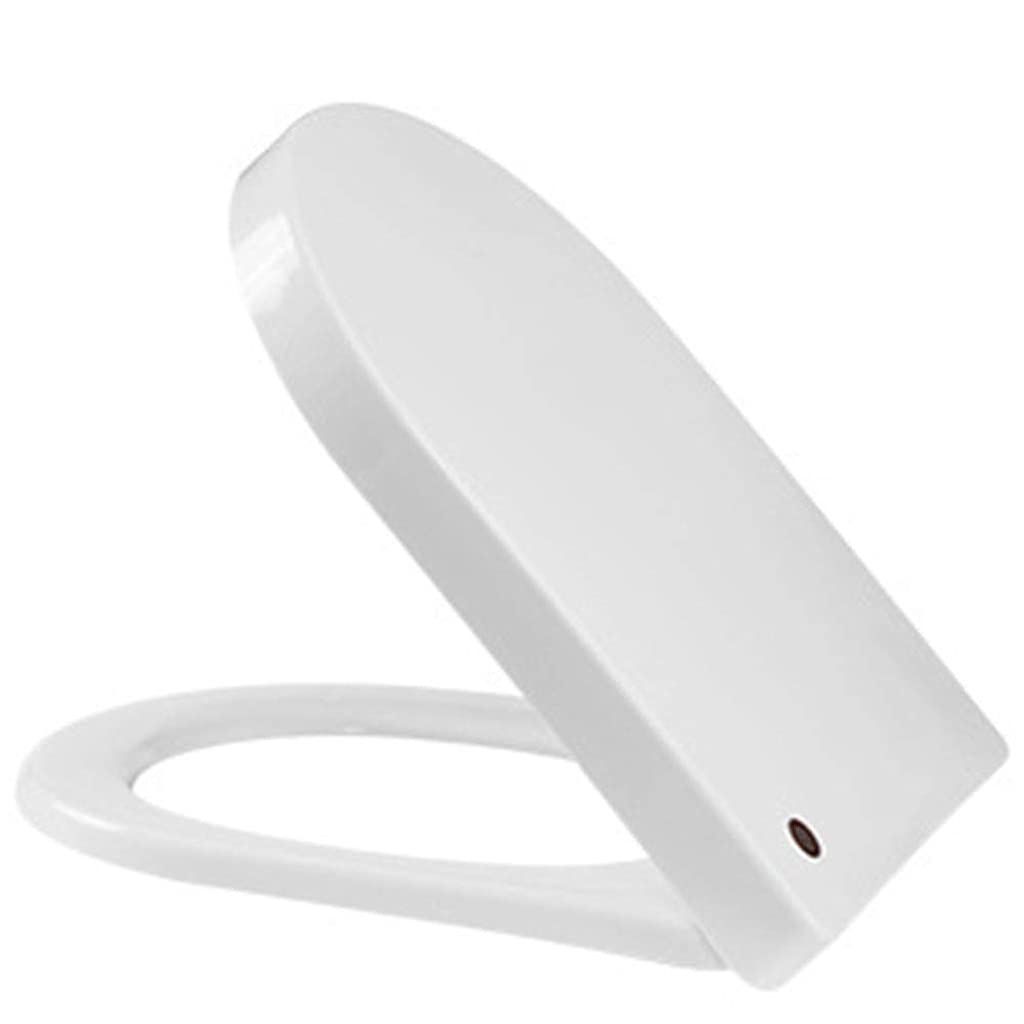 MOBYGKFY Toilet Lid - White Seat, with Grip Tight Bumpers, Quiet Close, Quick Release Hinges