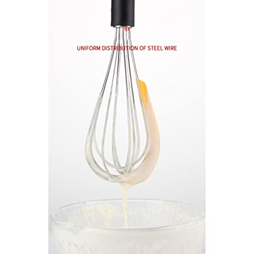 Batidor de Huevos Manual de Silicona Mezclador de Acero Inoxidable Espumador de Leche Batidor de Pasteles Herramienta para Hornear