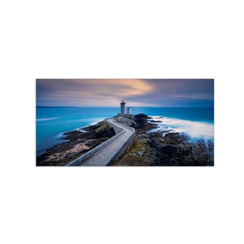 Impressions sur toile paysage marin phare mer haute définition 70x140cm