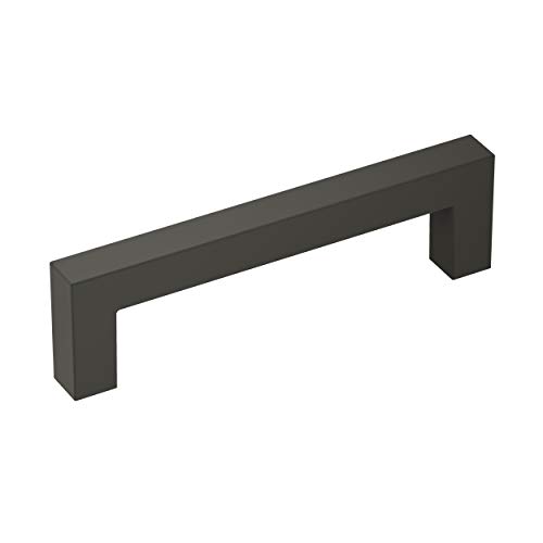 Image of Amerock Monument 3-3 /4 inch (96mm) Center-to-Center Matte Black Cabinet Pull - 25 Pack