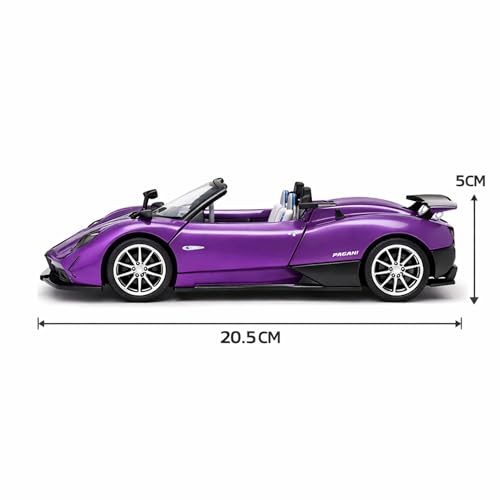 Image of Pagani Zonda Roadster 1:24 Scale Die-Cast Car Model Purple - Open-Top Butterfly Doors Pull-Back Alloy Italian Handcrafted Hypercar Collectible Toy