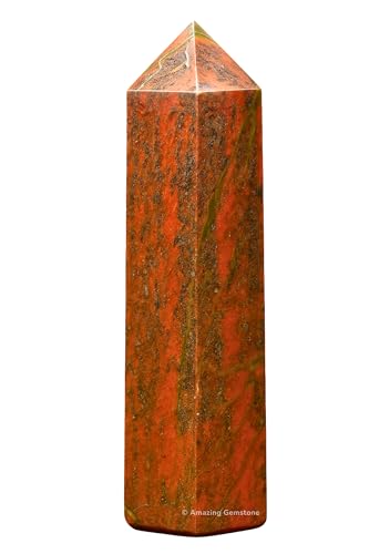 Image of Amazing Gemstone Large Unakite Crystal Towers ~ Natural Healing Crystal Point Obelisk for Reiki Healing and Crystal Grid (5.5 to 6 INCH)
