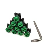HMLTD Vis de Moto Écrous Boulons Ressort Corps Moto Personnalisé 10 Pièces pour Y&amaha pour FZ6 F&Azer XJ6 Diversion XSR 700 900 TDM 900 MT125 Vis De Carénage Moto(Color:Green)