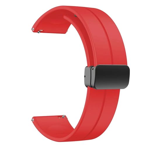 diloy Correa de reloj BR45 – Silicona con cierre magnético – Smartwatch compatible – Liberación rápida – 20mm 22mm – Elegante, flexible y fácil de ajustar Rojo 20mm