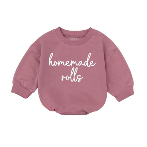 Homemade Rolls Baby Outfit - Thanksgiving Bubble Romper Long Sleeve Gift One-piece Newborn Toddler