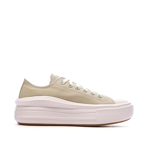 Converse Chuck Taylor All Star Move beige pour femme, baskets compensées légères en toile - 2