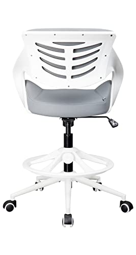 Bojuzija Tall Office Chair,Drafting Chair,Standing Computer Desk Chair With Foot Rest- Waist Support Function-Grey #TOP7