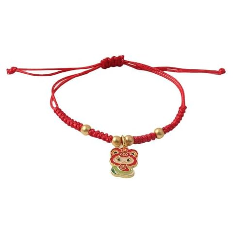XDGJTBFMY 2025 Year of The Snake Charm Bracelets,Chinese Zodiac Animal Charm Bracelet,Adjustable Red Rope Bracelet Good Luck Symbol Jewelry Gifts for Women Men Spring Festival (E) Cover