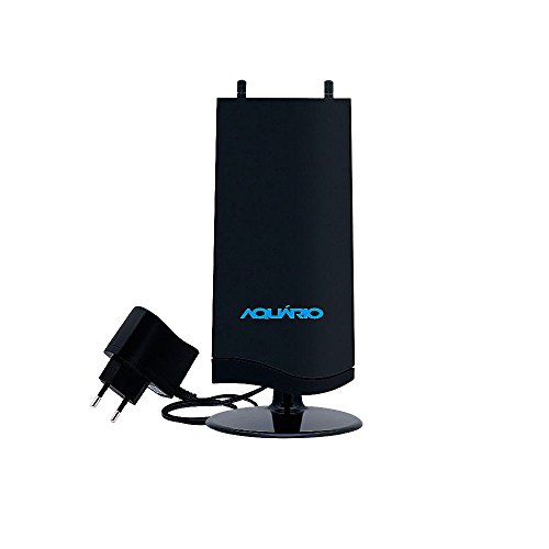 Antena Interna TV Amplificada 4 em 1, Aquario, DTV-4600, Preto, Pequeno