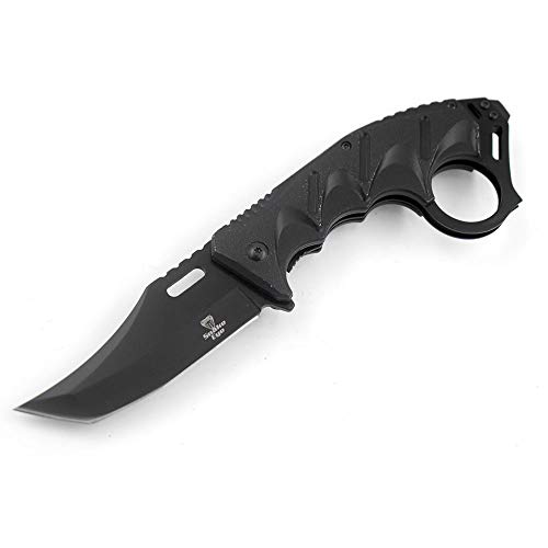 Snake Eye Tactical Everyday Carry Ultra Smooth One Hand Opening Folding Pocket Knife With Sharpener Ideal for Recreational Work Hiking Camping